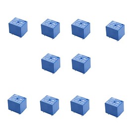 Movilideas 10pcs Miniature Relay SPDT DC 12V Work Contact Silver 10A PCB Mount Through-Hole