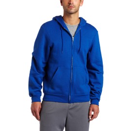 Soffe Mens Training Fleece Zip Hood Sweatshirt, Royal, Medium