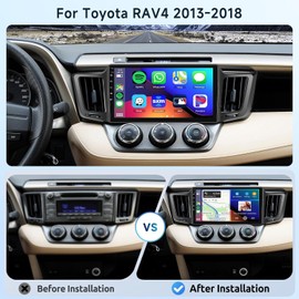 2G+64G Car Radio Stereo for Toyota RAV4 2013 2014 2015 2016 2017 2018, Wireless CarPlay/Android Auto,10.1 Inch HD Touch Screen Android 13 Head Unit GPS WiFi Bluetooth FM/RDS EQ HD Camera