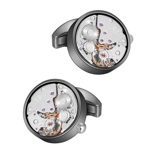 MERIT OCEAN Movement Cufflinks Steampunk Watch Mens Shirt Vintage Watch