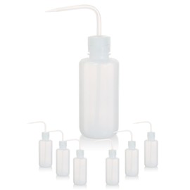 LABINVO 6pcs of Economy Wash Bottles, Vol.500ml (17oz), Narrow-Mouth, Self-Venting Safety Wash Bottles, LDPE Material,IN-WBN500