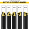 Metal Lathe Cutting Tools,5pcs 1/4'' Shank Indexable Carbide Lathe Turning