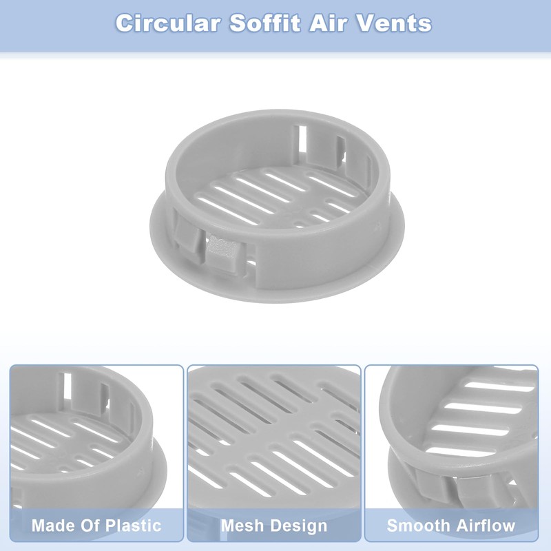 sourcing map 16Pcs 35mm/1.38" Circular Soffit Air Vents, Plastic Soffit