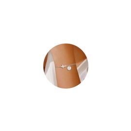 JUTOLOKA 18K Gold Plated Cross Link Bracelets for Women | Tiny Cute Initial A-Z Cross Bracelets | Adjustable Chain Bracelet | Religious, Christian Baptism Gift for Her, Small, Stainless Steel, no