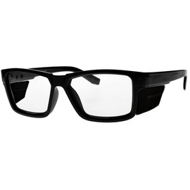Radiation Safety Glases Model T9538S with .75mm Lead Equivlancy Lenses and 50mm Pb Eq Side Shields in Designer Plastic Frame (Black)