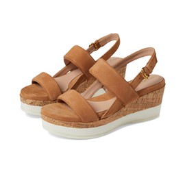 Cole Haan Women's Aislin Wedge Sandal, Pecan Suede/Cork, 8