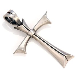 BICO 'Fated Cross' Satin Silver Finished Pendant (E296)