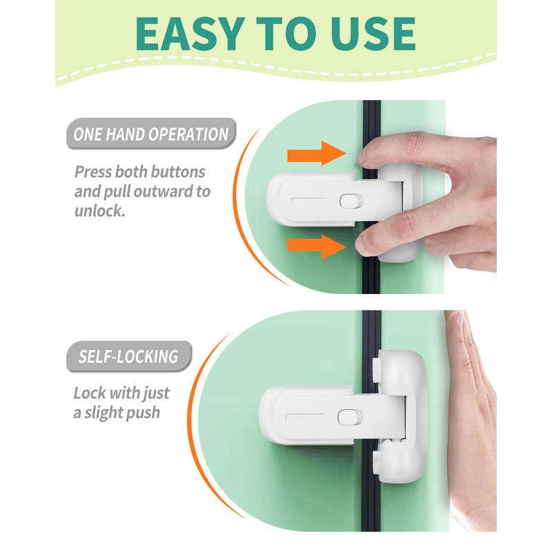 Qinzcp 1 Pack Updated Baby Safety Proof Fridge Latch Lock
