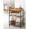 Home Bar Cart 3-Tier Shelves Rolling Serving Cart,Bar Carts for