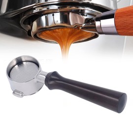 Zerodis Portafiltro 51mm Mango de café sin Fondo Protección Ambiental Segura Acero Inoxidable Hogar a Prueba de Herrumbre (Negra Africana Tipo F)