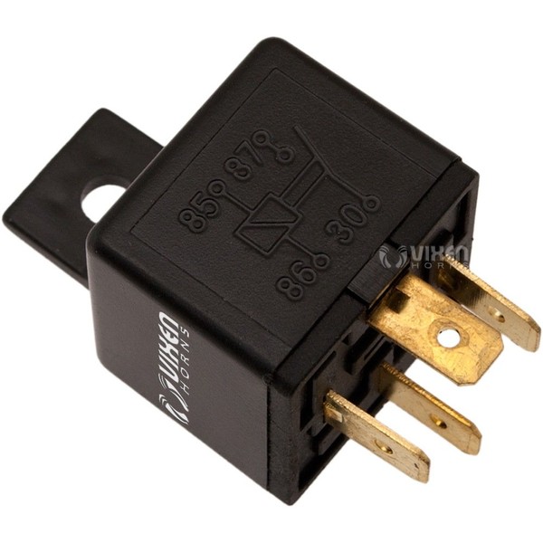 Vixen Horns 4-PIN Horn Relay 30A/12V with 4-PIN Pre-Wired Quick Connect Relay Plug/Socket - Bundle of Three relays and 3 Plugs VXK7801-3