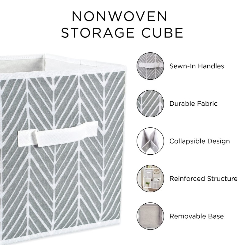 DII Non Woven Storage Collection Polyester Herringbone Bin, Small Set
