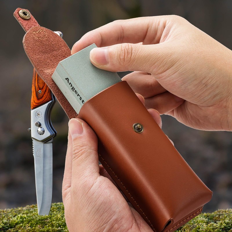 Angerstone Portable Whetstone Knife Sharpening Stone - Outdoor Hunting Knife