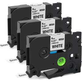 MarkField MarkField Kompatible Schriftband als Ersatz für Brother P-Touch TZ TZe-211 6mm x 8m Etikettenband Laminiert für PT-H105 H108 H100LB H100R 1005 1080 D400 D200 E100, Schwarz auf Weiß