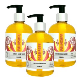 Palmsafe Mango 300ml x 3 Luxury Hand Wash Soothing Hand Cleanser Hydrates Sensitive or Irritated Skin - Natural Bioactives to Nourish and Moisturise Vegan-friendly