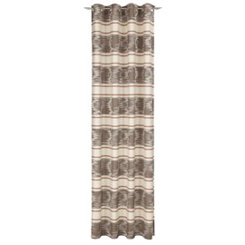Deko Trends Stanza Fabric Beige/Brown 6237112 88 Eyelet Curtain 245 x 146 cm