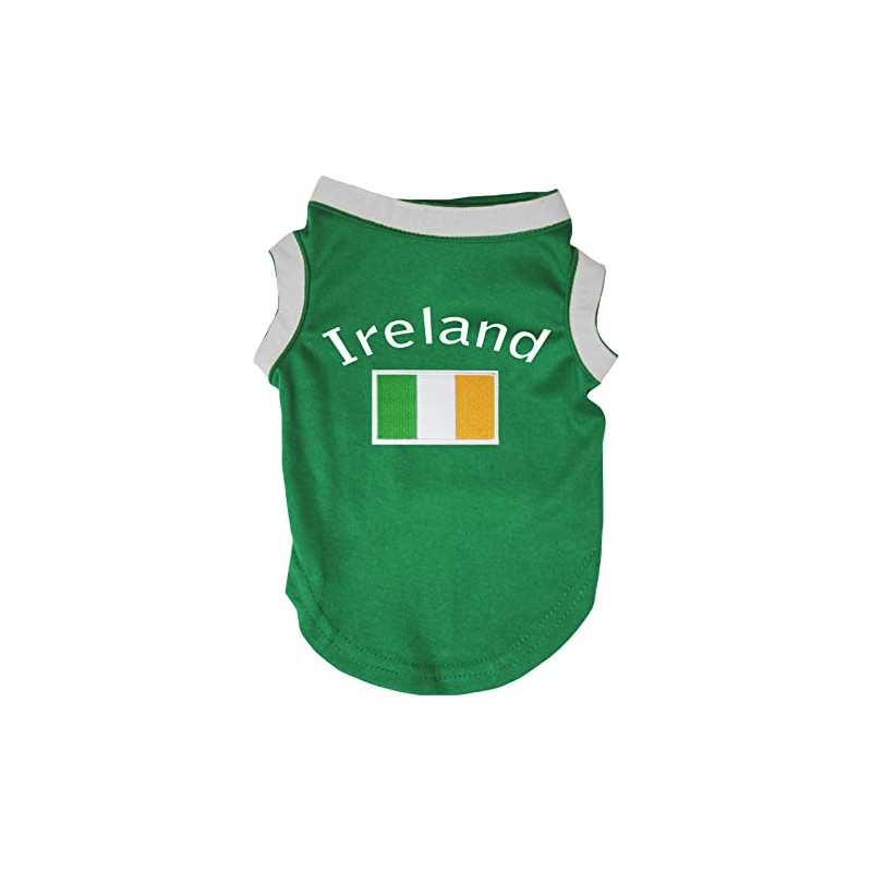 Petitebelle Ireland & Flag Puppy Dog Shirt (Green, Large)