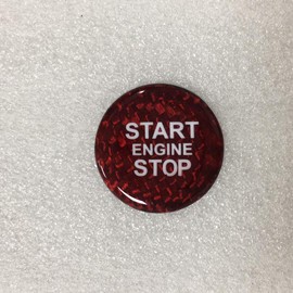 Red Real Carbon Fiber Start Stop Engine Button Cover for Alfa Romeo Giulia/Stelvio 2017-2019