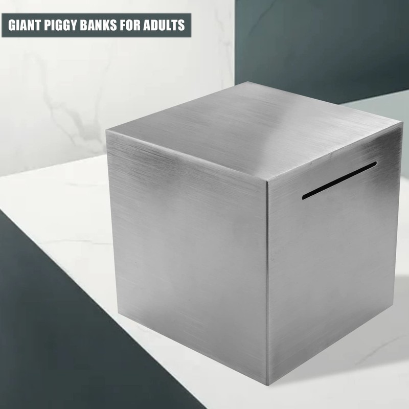 Stainless Steel Money Box, Safe Box for Children, Cannot Save,