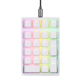 MOTOSPEED K24PRO Mechanical Numeric Keypad USB Wired 21Keys Mini Numpad Portable Keypad RGB Backlight Gaming Keypad Extended Layout for Cashier,Computersfor PC,Mac,Windows