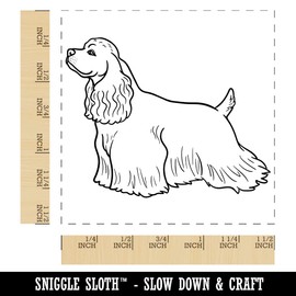 Good-Natured Cocker Spaniel Pet Dog Self-Inking Rubber Stamp Ink Stamper - 1-1/2 Inch Large - Black Ink