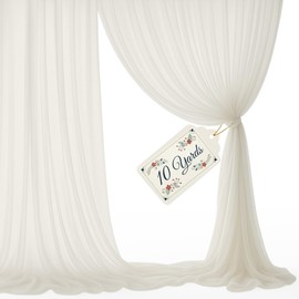 New Star Fabrics Sheer Voile Fabric Draping Panels, 120" Wide (10ft Wide), Perfect for Draping Panels, Wedding Decor & Special Events - Fabric by The Yard (White, 50 Yards)