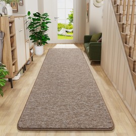 Chicrug Modern 2x8 Runner Rugs for Bedroom Living Room, Memory Foam Low-Pile Hallway Carpet Runner Rug for Entryway Kitchen, Throw Small Kids Rug for Bedside Dorm Room Decor, Brown and White