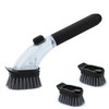 DAPOWER Soap Dispensing Dish Brush with Handle, Kitchen Scrub Brush
