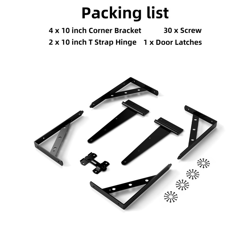 Fence Gate Frame Kit with 10 inch Heavy Duty Hinges,
