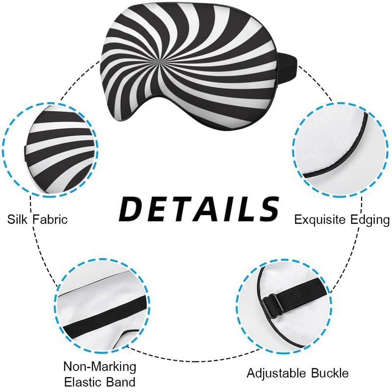 NOHSHE Black White Stripes Sleep Mask Eye Mask Abstract Swirl