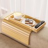 Bestjing Bamboo Sofa Arm Rest Tray Table for Couch -