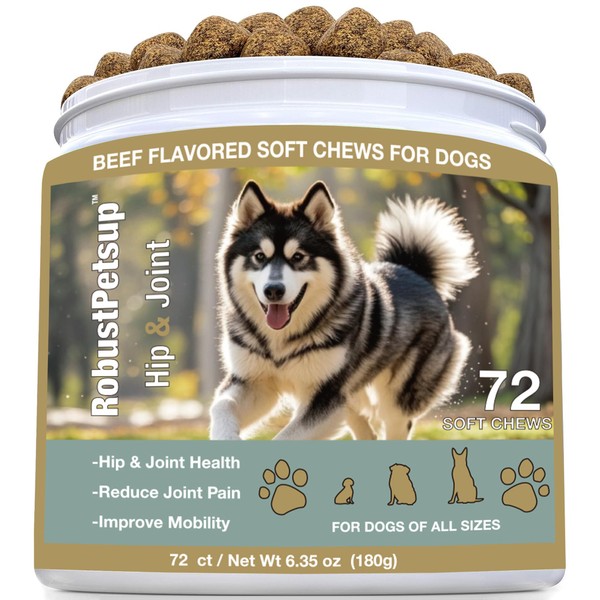 Robustpetsup Beef Flavored Dog Hip and Joint Supplement Soft Chews