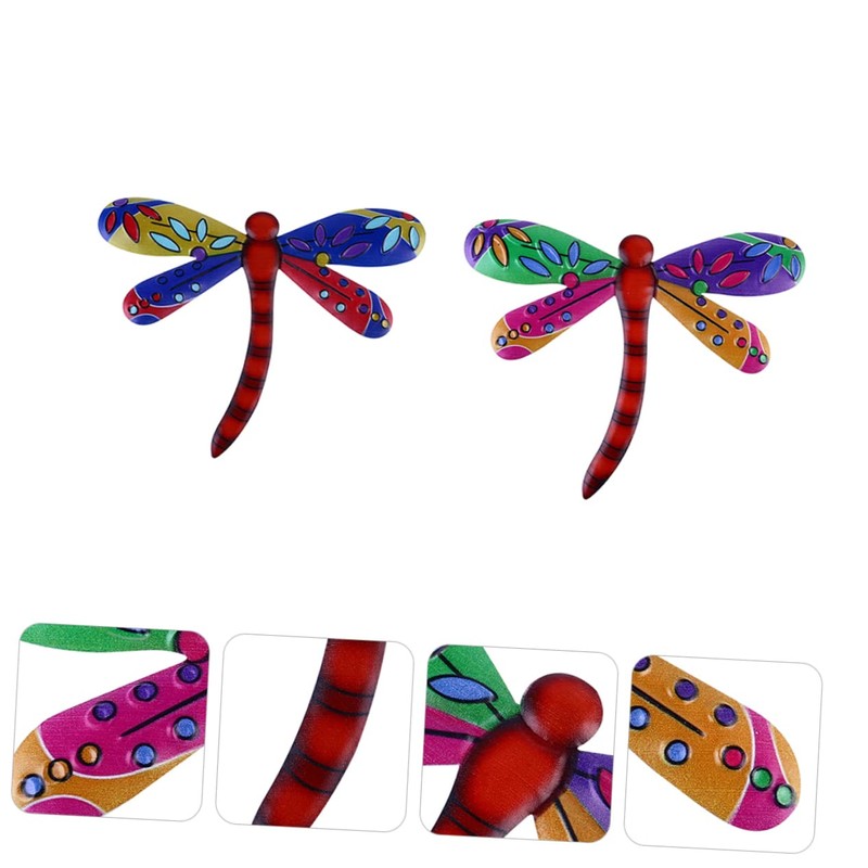 CHILDWEET 2pcs Iron Dragonfly Wall Decor Quirky Outdoor Pendant Perfect