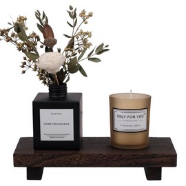 SOMEDA® Rustic Wooden Pedestal - 22 x 10 cm Decorative Wooden Stand for Bathroom & Kitchen Ideal as Soap Dish or Plant Stand