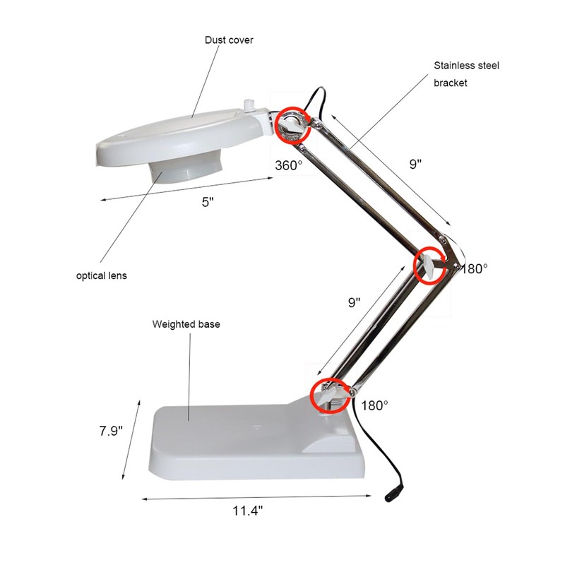WYDDDARY 30X Magnifying Glass with Light and Stand 2-in-1 LED