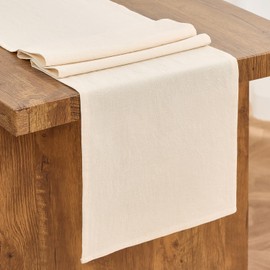 Letjolt Beige Table Runner 72 Inches Long Rustic Table Runner Cotton Runner Plain Table Decor
