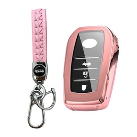 MEDZUK 5 Colours Key Case, Compatible with Toyota Aygo X 2022-2024 2025 Car Key Case with Key Fob Accessories Protective Case (Pink)
