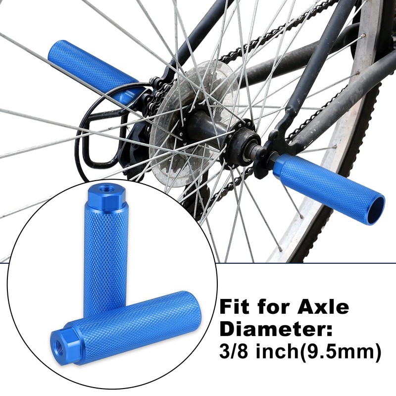 X AUTOHAUX Pair Rear Foot Pegs Footrests Blue for Bicycle