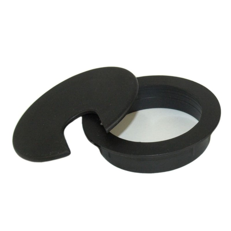 MyCableMart 2 1/2" Cut-Hole Size Black Round Wire Management Grommet