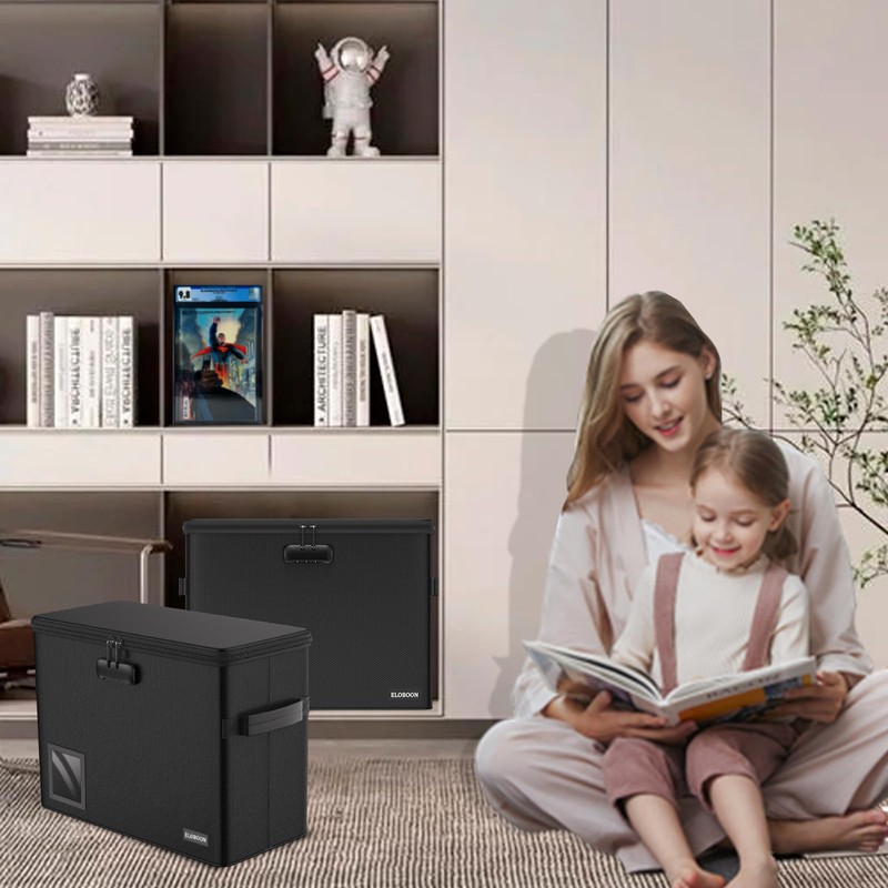 ELOBOON Graded Comic Book Storage for 30 Comics, Fireproof &