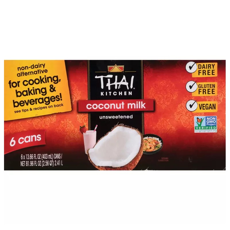 Thai Kitchen Unsweetened Coconut Milk 13.66 fl. oz. cans, 12