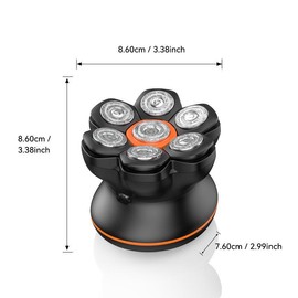 7D Head Shaver for Bald Men, 1 Box Waterproof Electric Razor with Flexible Blades, Cordless Rechargeable & Long Battery Life Shaver,  Wet & Dry Use Razors, Cordless Portable Shaver