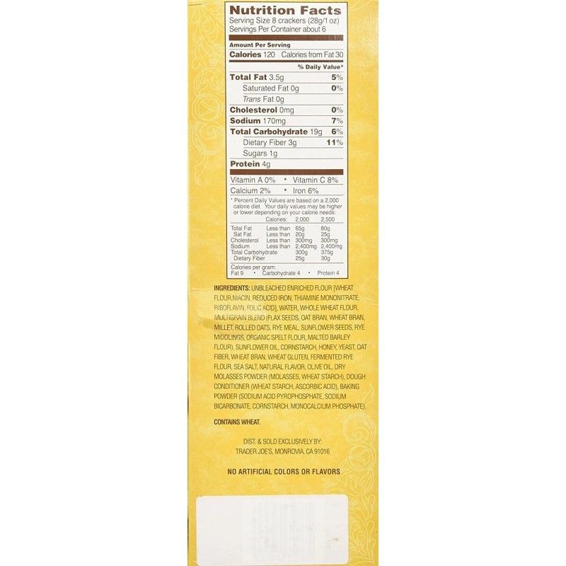 Trader Joe's 2 Packs Trader Joe's Multigrain Pita Bite Crackers