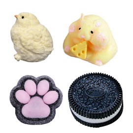 4 PCS Taba Squishy Kit, Taba Squishy, Fufu Squishy, Stress Relief Sensory Fidget Toys for Girls, Children, and Adults, Perfect for Classroom Activities, Birthday and Valentine’s Day Gifts