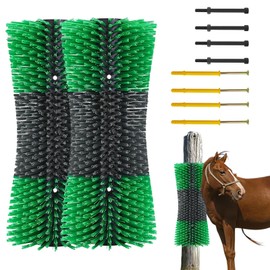 Livestock Scratching Brush, Horse Brushes for Grooming, Itch Relief Horse Scratcher Brushes Kit With Two Sets of Mounting Screws for Goat Cattle Cow Sheep Pig