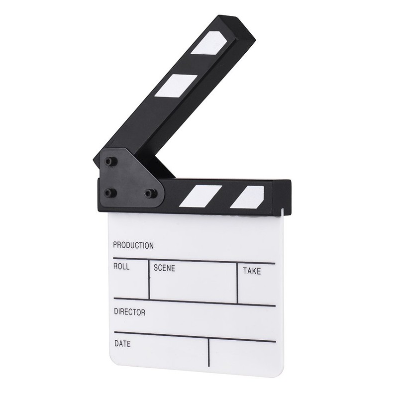 Compact Size Acrylic Clapboard Dry Erase TV Film Movie Director