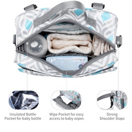 Baby Stroller Bag Caddy Organizer for Baby Storage On the Go with Muti Pockets, Non-Slip Stroller Hooks and Adjustable Strap