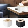 Wooden Tissue Box Holder, Small Square Paper Holder Box with