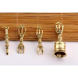 QINMOZH Pestle Pestle Kongo Bell Purification Religious Tools Buddhist Instrument Brass Buddhist Tools Very Small Tools for Amulet (B)