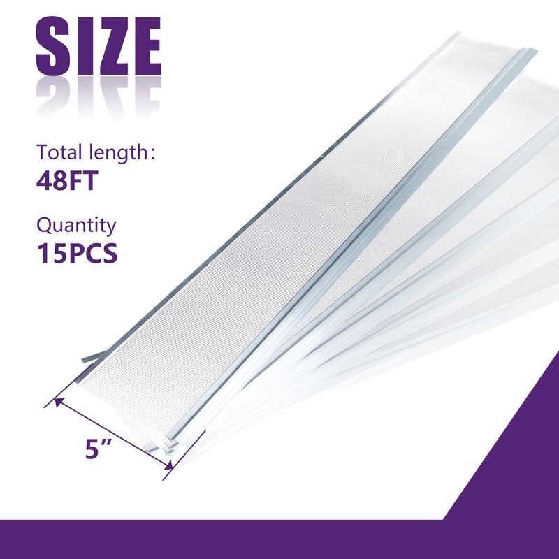 Mxclimate 5" Gutter Guard, 48FT Stainless Steel Micro-Mesh Gutter Cover